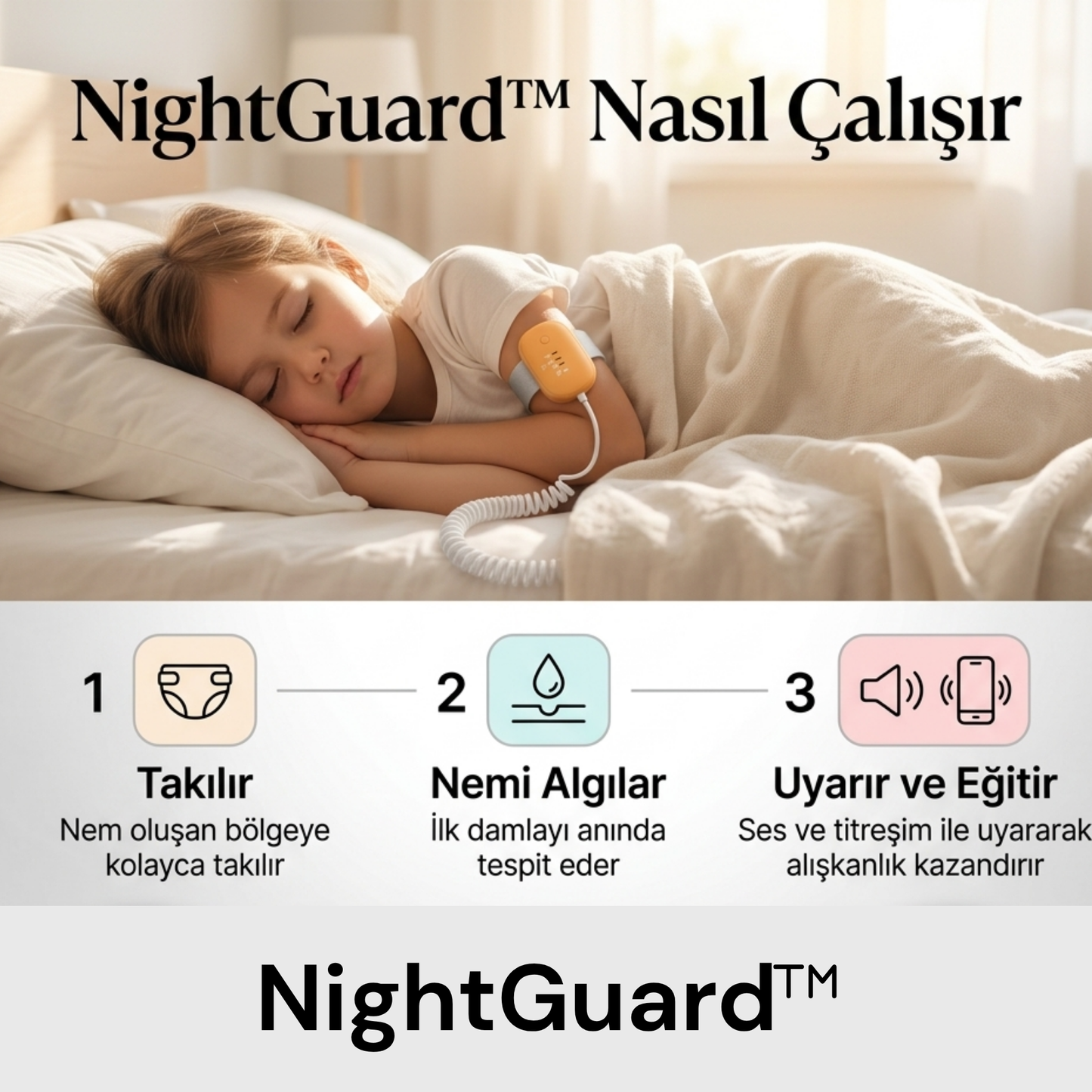 NightGuard™ Gece Kuru Kalma Eğitim Alarmı