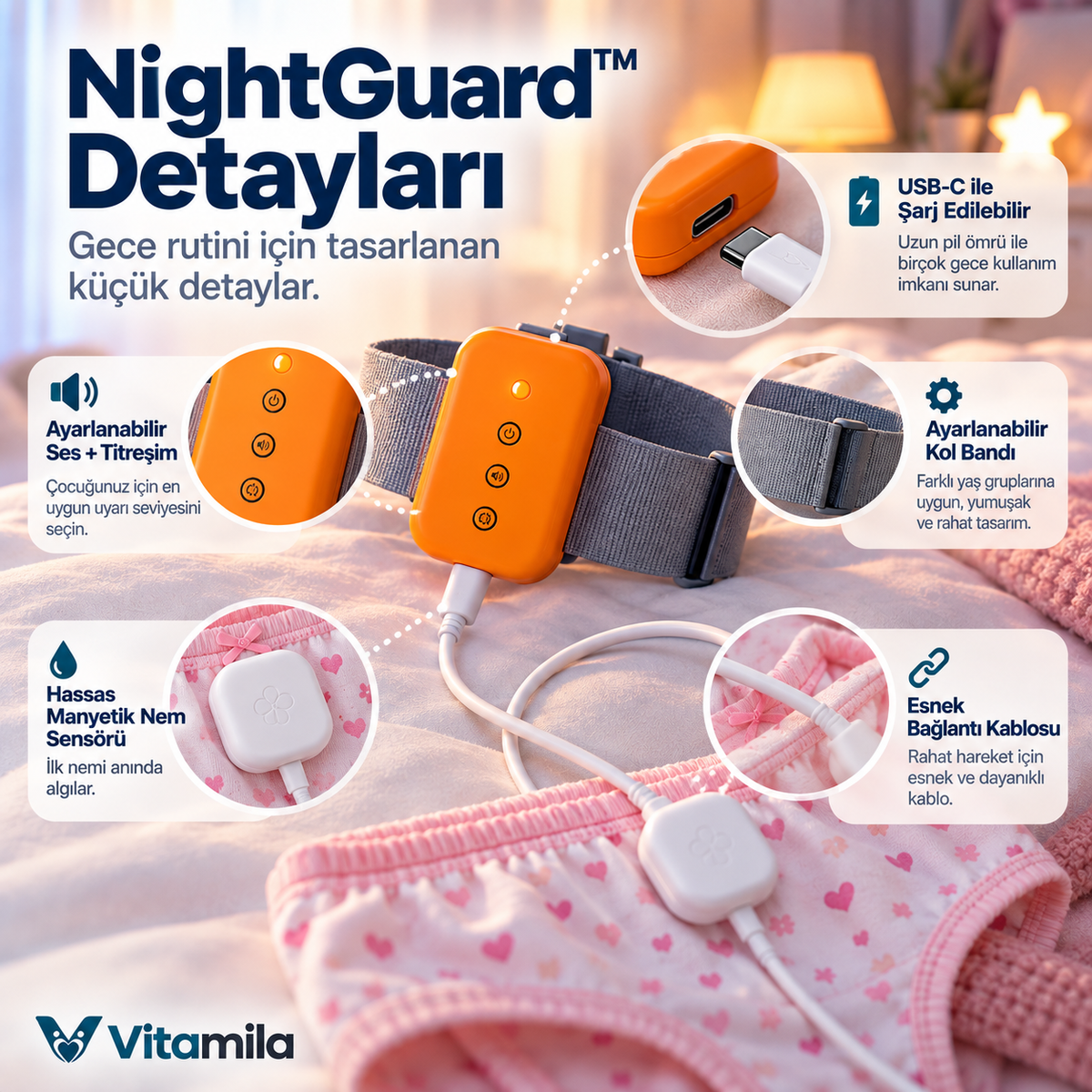 NightGuard™ Gece Kuru Kalma Eğitim Alarmı