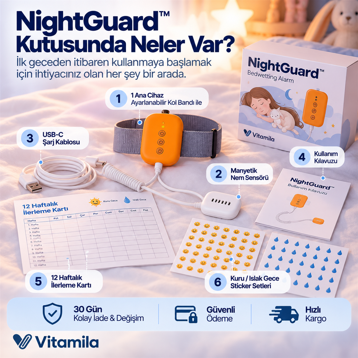 NightGuard™ Gece Kuru Kalma Eğitim Alarmı