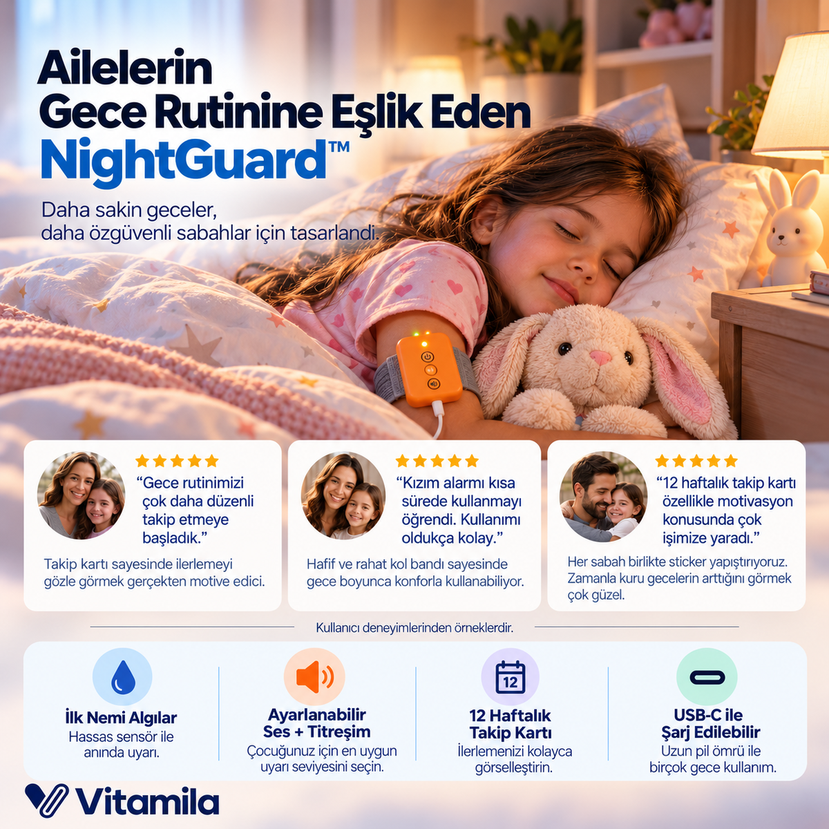 NightGuard™ Gece Kuru Kalma Eğitim Alarmı